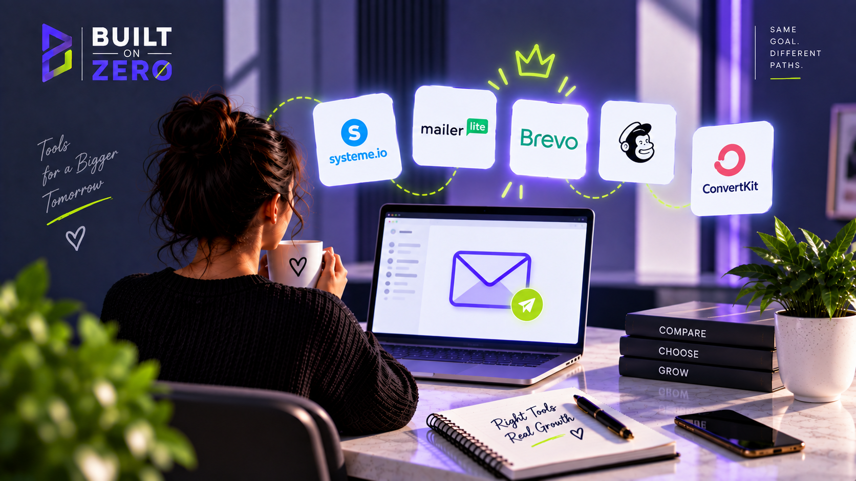 built on zero email tools compared