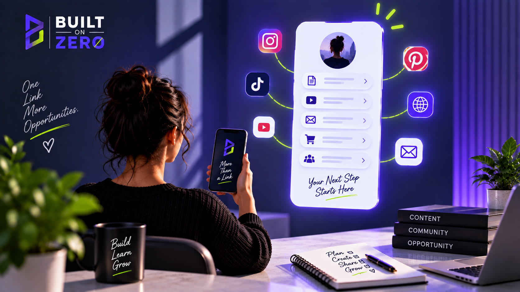 neon link hub creative workspace